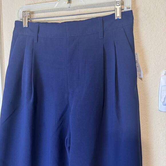 NEW Gap Women's Navy Blue Easy Pants Trousers Wide leg Office sz 6 Tall career - Picture 2 of 8